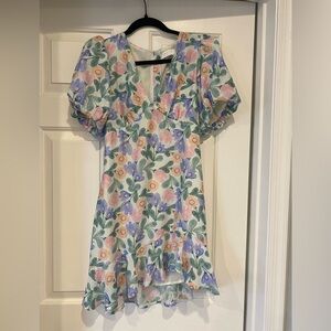 ASTR the label floral puff sleeve mini dress